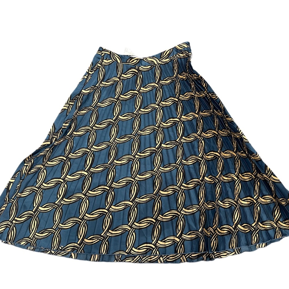 NWT Mango Blue Chain-Link A-Line Skirt- Large